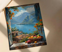 Guatemala Window Art Print, Lake Atitlan Decor - Tropical Fruit Landscape