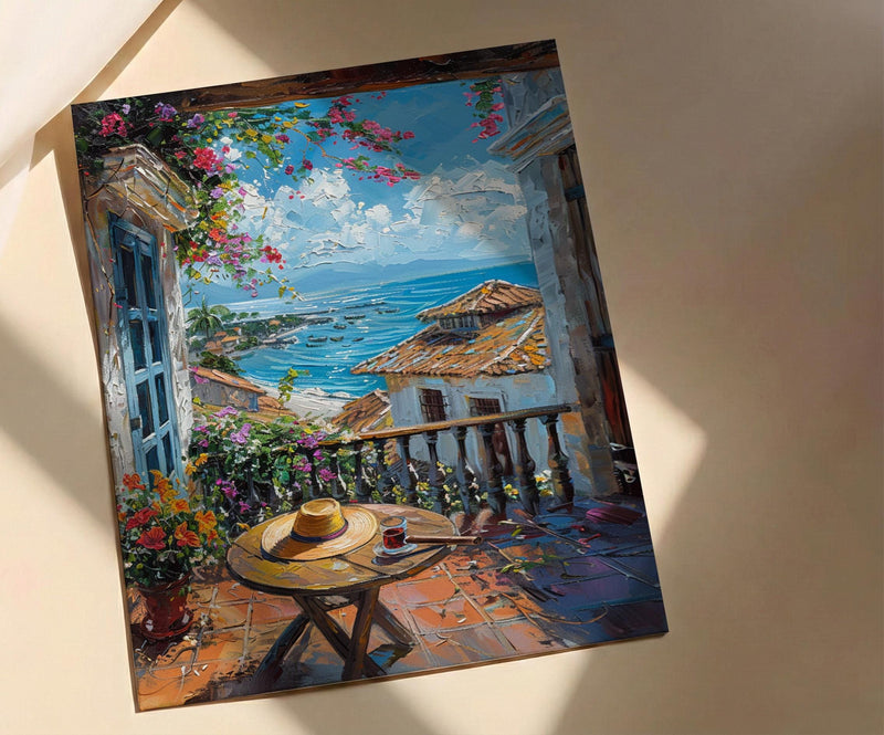 Panama Window Art Print, Old City Decor - Cigar Colonial Landscape