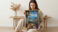 Panama Window Art Print, Old City Decor - Cigar Colonial Landscape