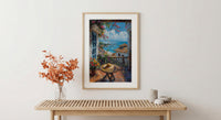 Panama Window Art Print, Old City Decor - Cigar Colonial Landscape