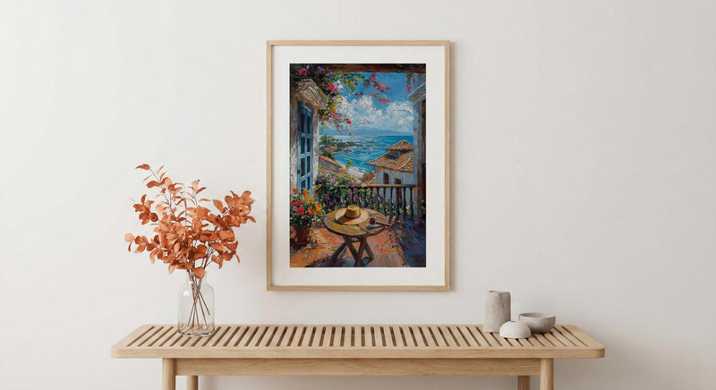 Panama Window Art Print, Old City Decor - Cigar Colonial Landscape