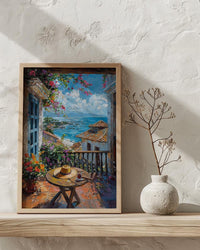 Panama Window Art Print, Old City Decor - Cigar Colonial Landscape