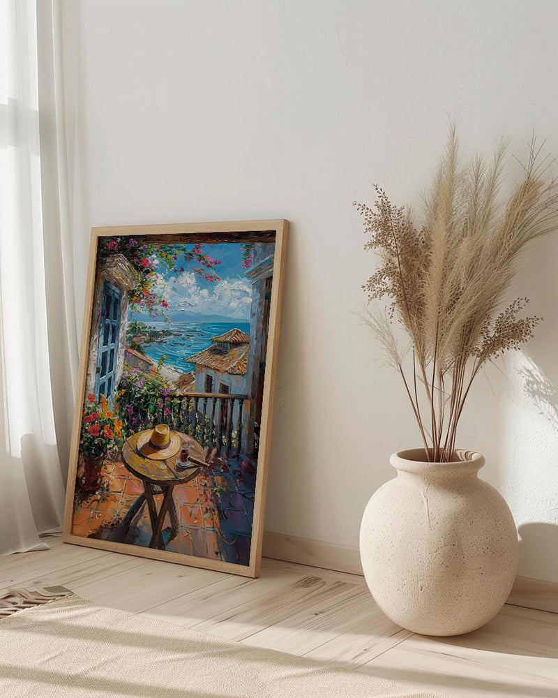 Panama Window Art Print, Old City Decor - Cigar Colonial Landscape