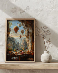Cappadocia Window Wall Art, Hot Air Balloon Decor - Sunrise Stone Room