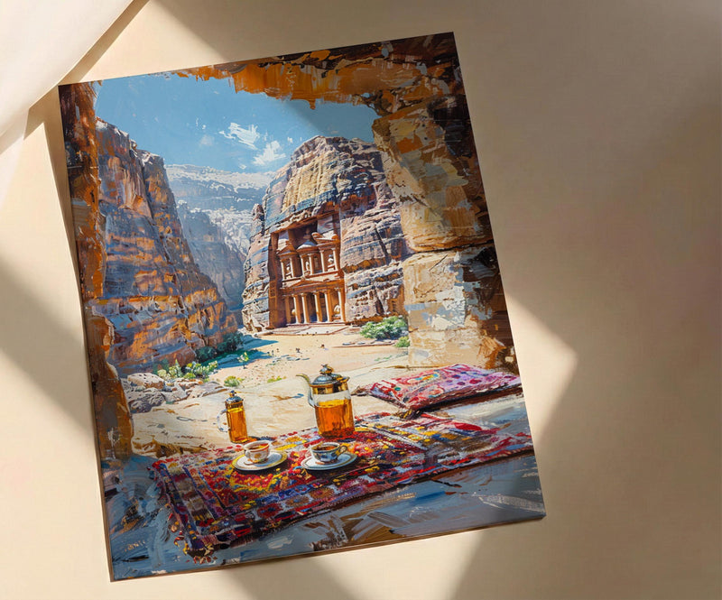Petra Window Poster, The Treasury Decor - Red Rock Cave Landscape