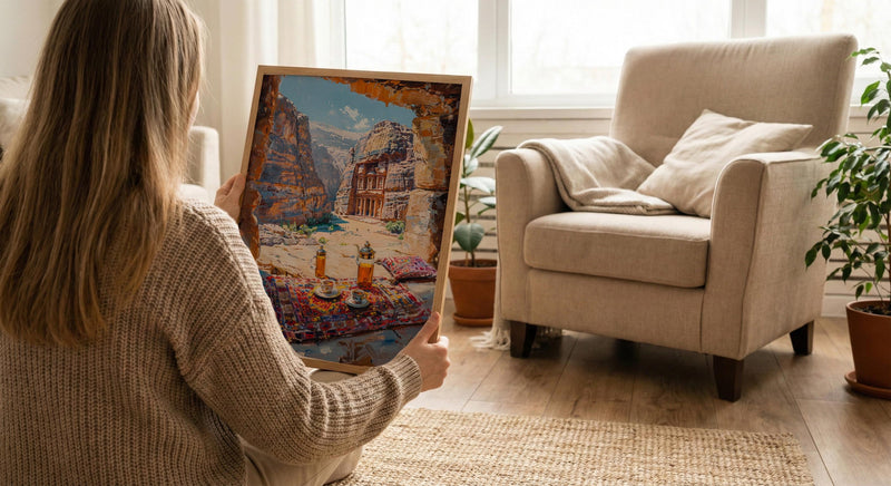 Petra Window Poster, The Treasury Decor - Red Rock Cave Landscape