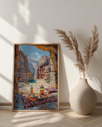 Petra Window Poster, The Treasury Decor - Red Rock Cave Landscape