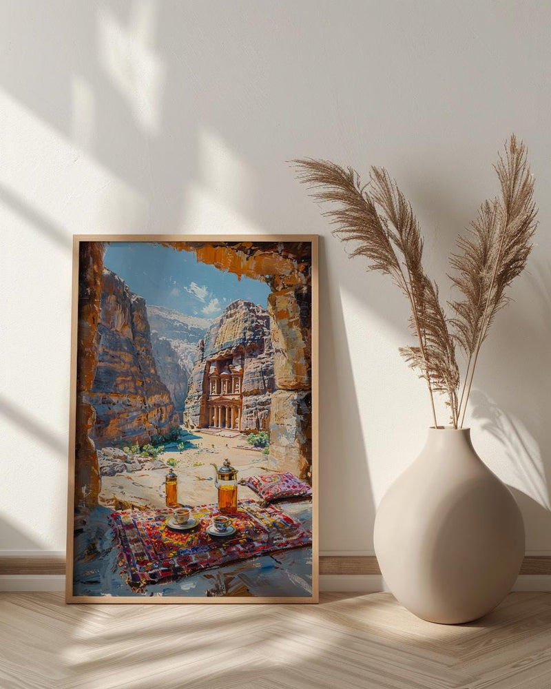 Petra Window Poster, The Treasury Decor - Red Rock Cave Landscape