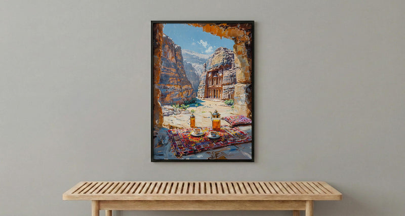 Petra Window Poster, The Treasury Decor - Red Rock Cave Landscape