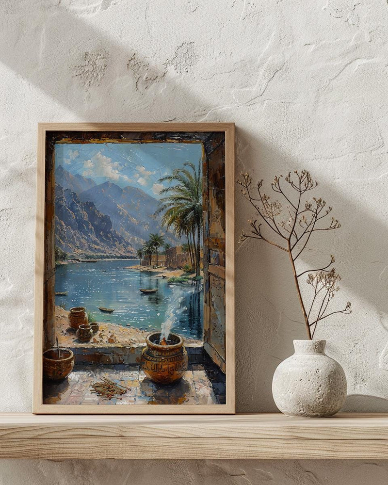 Oman Window Wall Art, Fort Mountain Decor - Frankincense Incense View