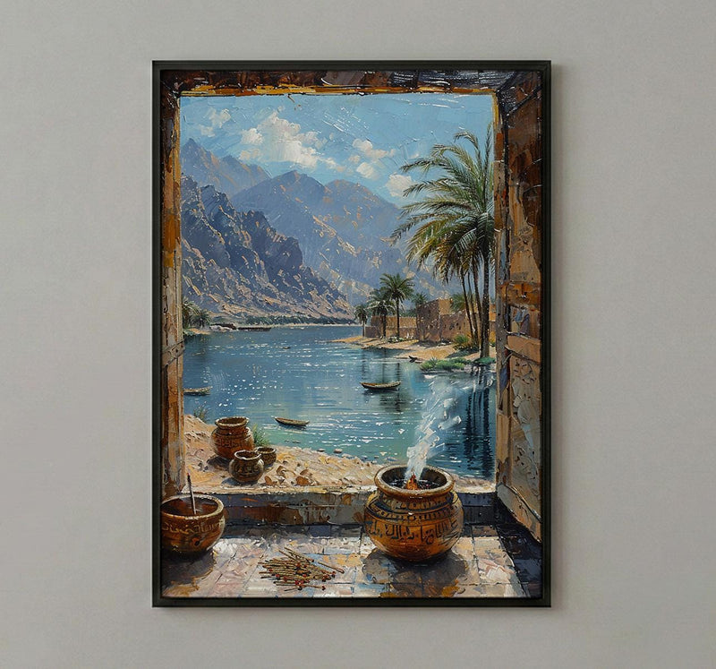 Oman Window Wall Art, Fort Mountain Decor - Frankincense Incense View