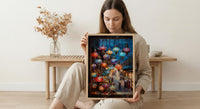 Bazaar Window Poster, Mosaic Lamp Decor - Night Market Street Art