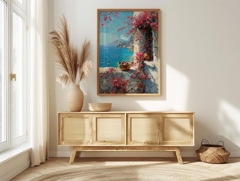 Bodrum Window Art Print, Aegean Sea Decor - White House Fresh Figs