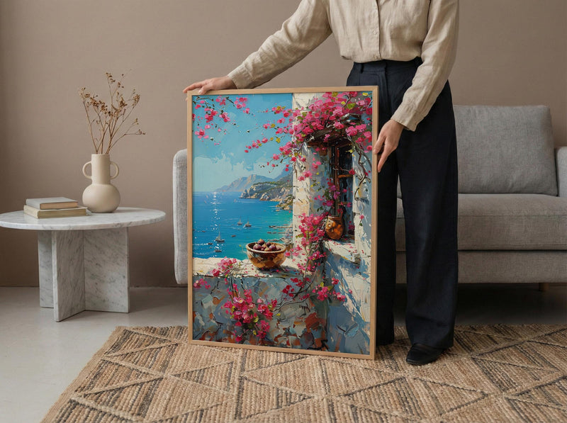 Bodrum Window Art Print, Aegean Sea Decor - White House Fresh Figs