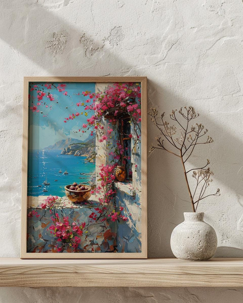 Bodrum Window Art Print, Aegean Sea Decor - White House Fresh Figs