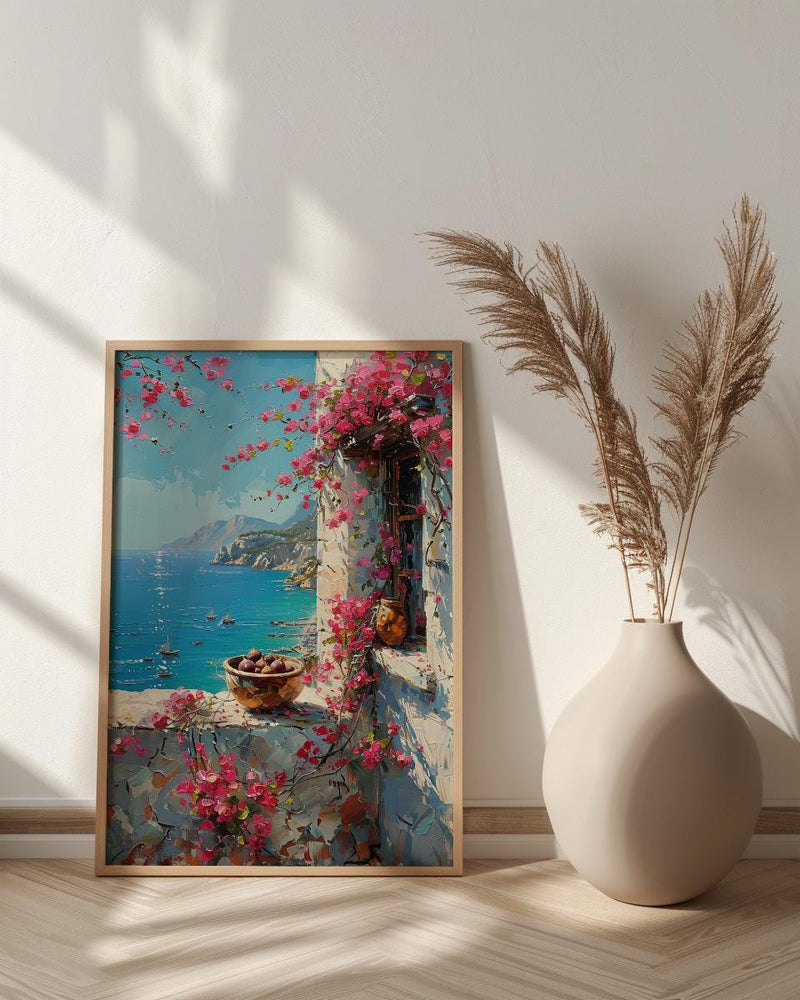 Bodrum Window Art Print, Aegean Sea Decor - White House Fresh Figs