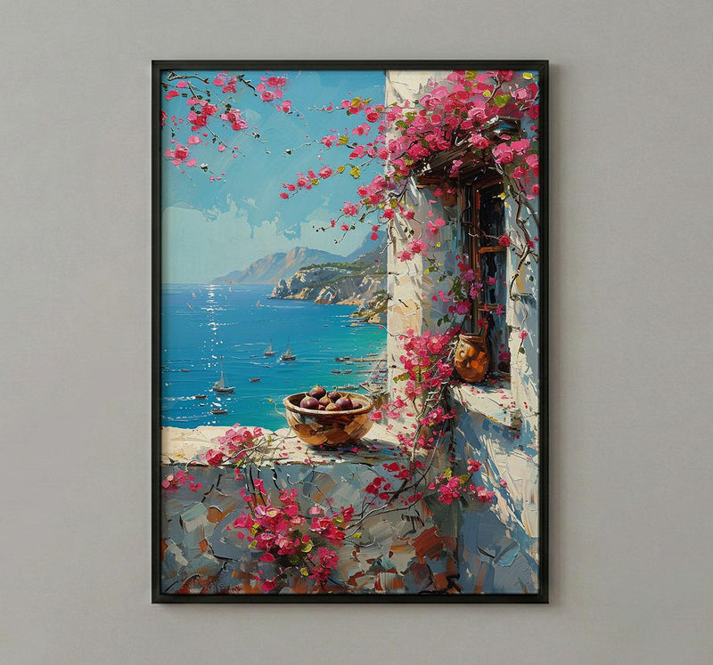 Bodrum Window Art Print, Aegean Sea Decor - White House Fresh Figs