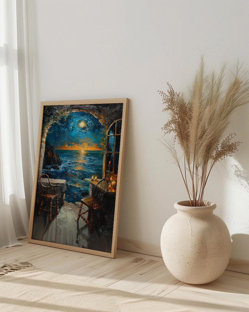 Galaxy Window Poster, Cosmic Sky Decor - Crystal Ball Magic Art