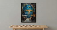 Galaxy Window Poster, Cosmic Sky Decor - Crystal Ball Magic Art