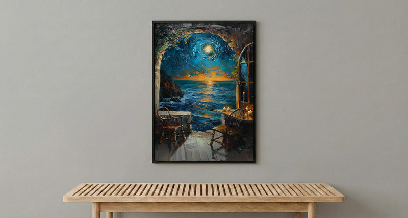 Galaxy Window Poster, Cosmic Sky Decor - Crystal Ball Magic Art