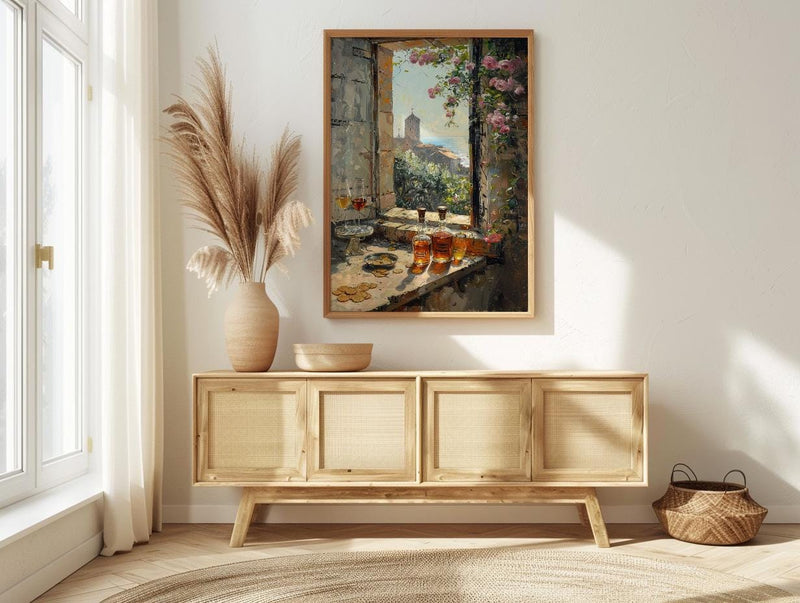 Dark Academia Art Print, Castle Window Decor - Medieval Alchemist View
