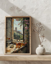 Dark Academia Art Print, Castle Window Decor - Medieval Alchemist View