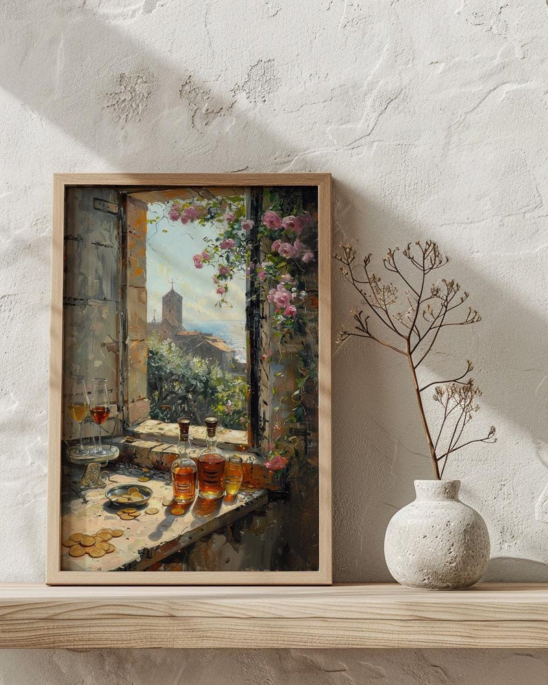 Dark Academia Art Print, Castle Window Decor - Medieval Alchemist View