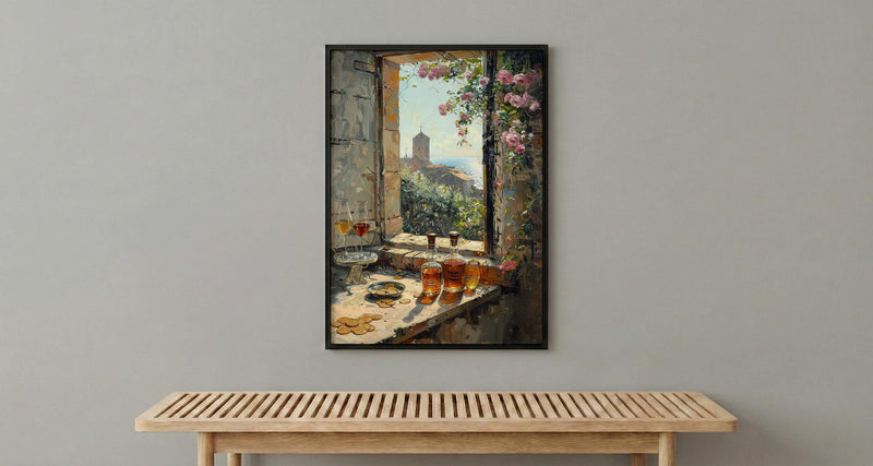 Dark Academia Art Print, Castle Window Decor - Medieval Alchemist View