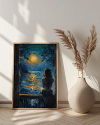Fortune Teller Poster, Night Carnival Decor - Tea Leaf Reading Art