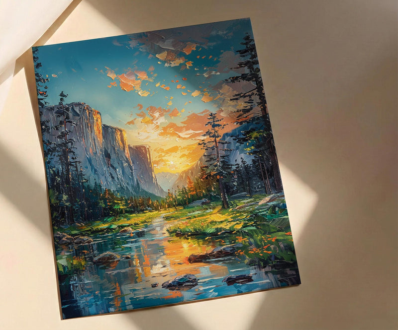 Yosemite Valley Art Print, National Park Decor - Majestic Nature Landscape