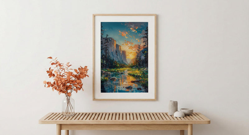 Yosemite Valley Art Print, National Park Decor - Majestic Nature Landscape