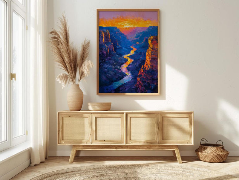 Grand Canyon Wall Art, Arizona Landscape Decor - Vibrant Desert Sunset