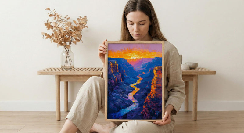 Grand Canyon Wall Art, Arizona Landscape Decor - Vibrant Desert Sunset