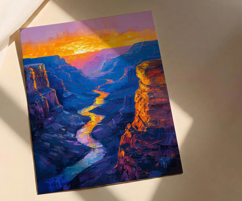 Grand Canyon Wall Art, Arizona Landscape Decor - Vibrant Desert Sunset