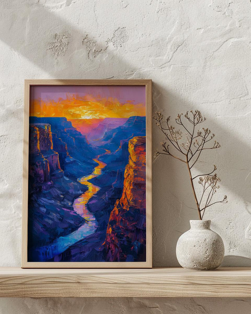 Grand Canyon Wall Art, Arizona Landscape Decor - Vibrant Desert Sunset