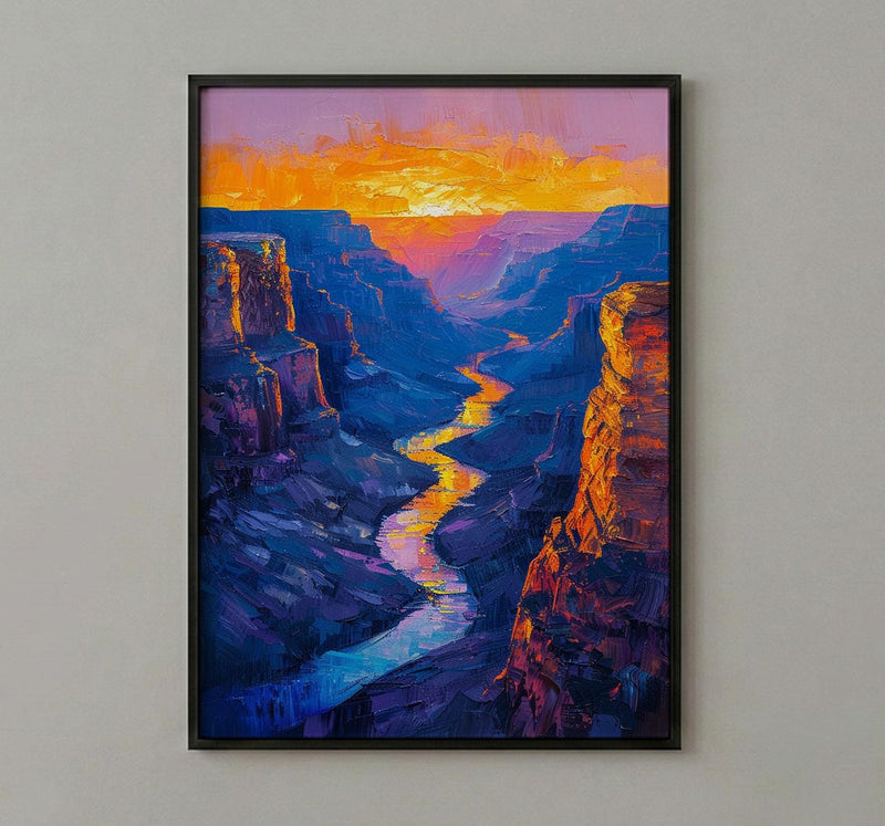 Grand Canyon Wall Art, Arizona Landscape Decor - Vibrant Desert Sunset