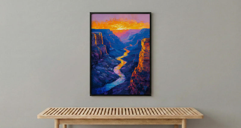 Grand Canyon Wall Art, Arizona Landscape Decor - Vibrant Desert Sunset