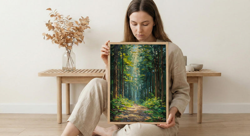 Redwood Forest Poster, Giant Tree Nature Decor - Peaceful Woodland Art
