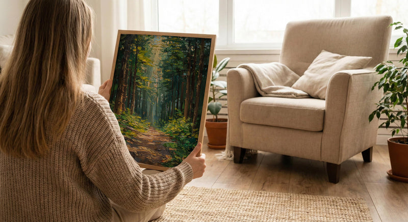 Redwood Forest Poster, Giant Tree Nature Decor - Peaceful Woodland Art