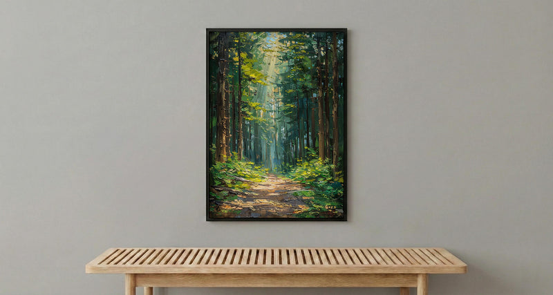 Redwood Forest Poster, Giant Tree Nature Decor - Peaceful Woodland Art