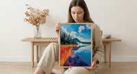 Yellowstone Art Print, Grand Prismatic Decor - Colorful Nature Poster