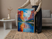 Zion National Park Wall Art, Desert Oasis Decor - Red Rock Landscape