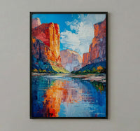 Zion National Park Wall Art, Desert Oasis Decor - Red Rock Landscape