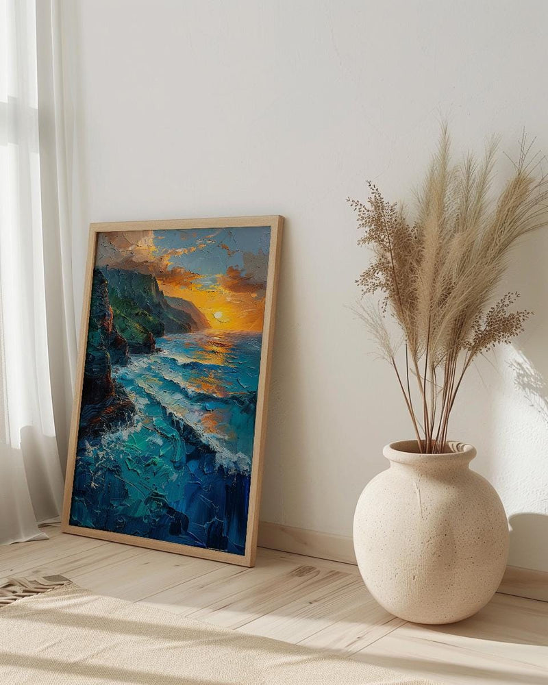 Na Pali Coast Poster, Hawaii Tropical Decor - Majestic Ocean Wall Art