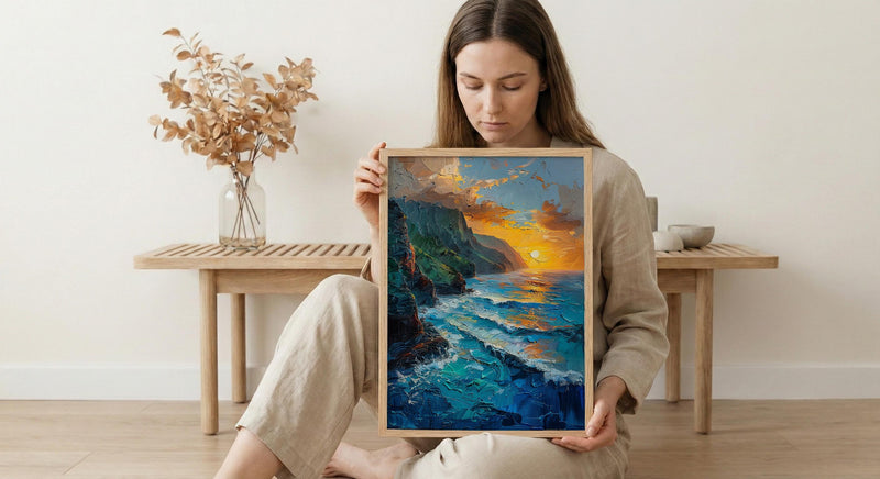 Na Pali Coast Poster, Hawaii Tropical Decor - Majestic Ocean Wall Art