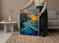 Na Pali Coast Poster, Hawaii Tropical Decor - Majestic Ocean Wall Art