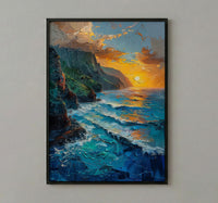 Na Pali Coast Poster, Hawaii Tropical Decor - Majestic Ocean Wall Art