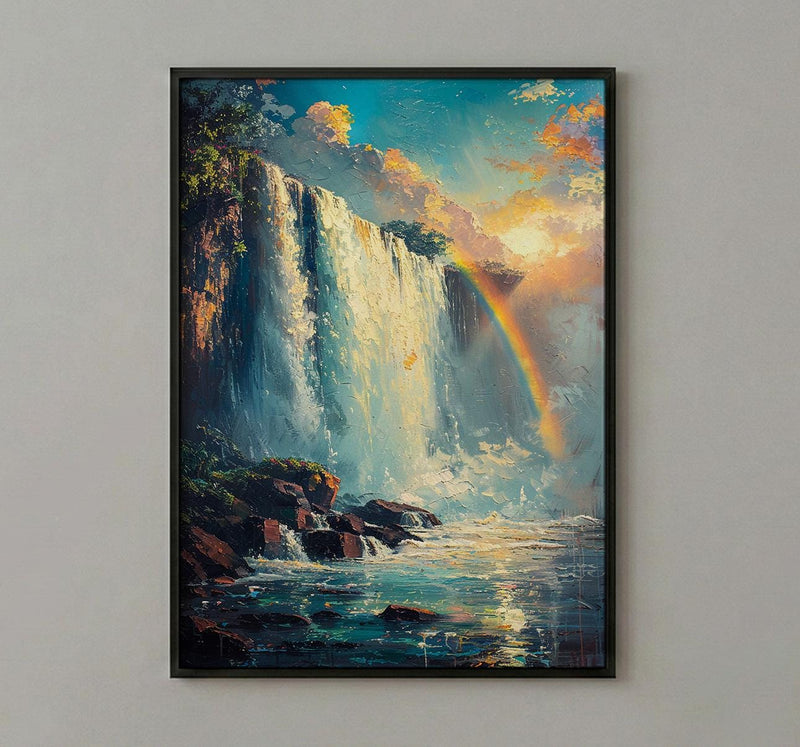 Iguazu Falls Poster, Majestic Waterfall Decor - Tropical Jungle Art