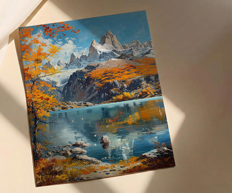 Mount Fitz Roy Wall Art, Patagonia Landscape Decor - Majestic Mountain Print