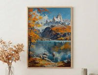 Mount Fitz Roy Wall Art, Patagonia Landscape Decor - Majestic Mountain Print